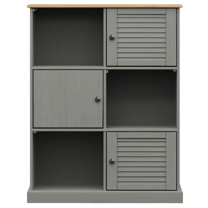 Bibliotecă VIGO, gri, 90x35x114,5 cm, lemn masiv de pin - WALTI WALTI