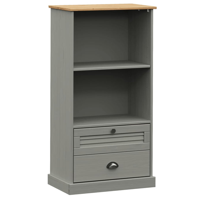 Bibliotecă VIGO, gri, 60x35x114,5 cm, lemn masiv de pin WALTI