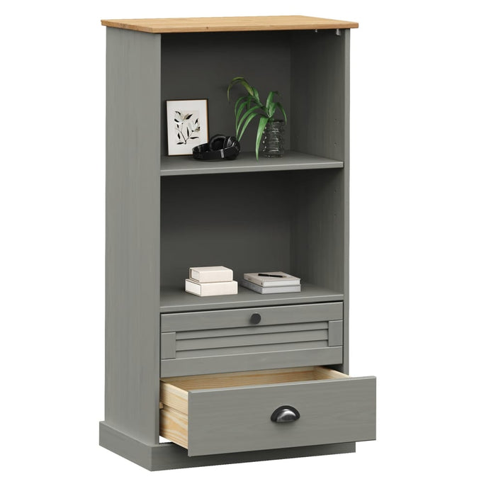 Bibliotecă VIGO, gri, 60x35x114,5 cm, lemn masiv de pin WALTI