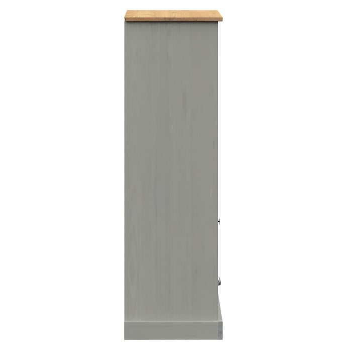 Bibliotecă VIGO, gri, 60x35x114,5 cm, lemn masiv de pin WALTI