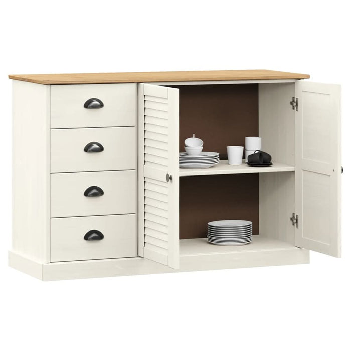 Servantă cu sertare VIGO, 113x40x75 cm, alb, lemn masiv de pin - WALTI WALTI