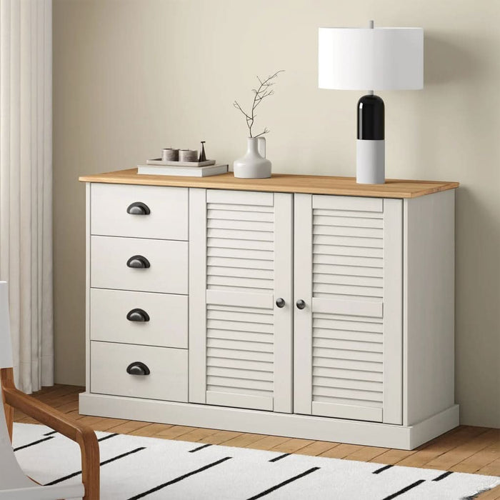Servantă cu sertare VIGO, 113x40x75 cm, alb, lemn masiv de pin - WALTI WALTI