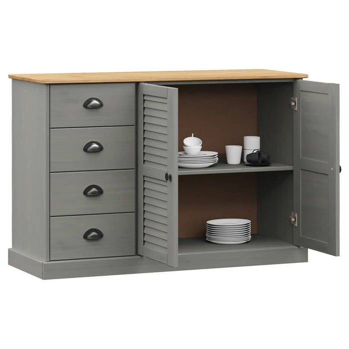 Servantă cu sertare VIGO, gri, 113x40x75 cm, lemn masiv de pin - WALTI WALTI