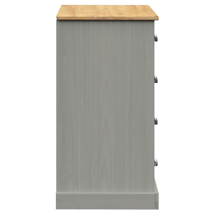 Servantă cu sertare VIGO, gri, 113x40x75 cm, lemn masiv de pin - WALTI WALTI