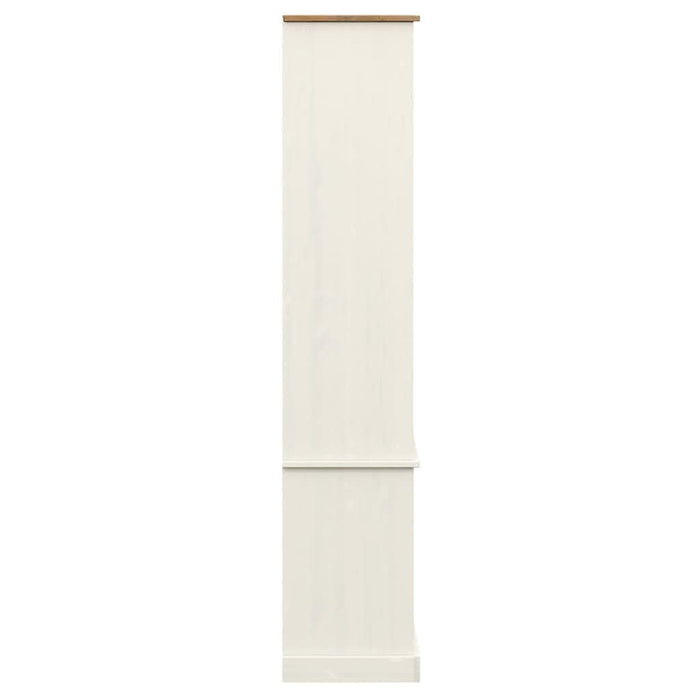 Vitrină de sticlă VIGO, alb, 85x35x170 cm, lemn masiv de pin - WALTI WALTI