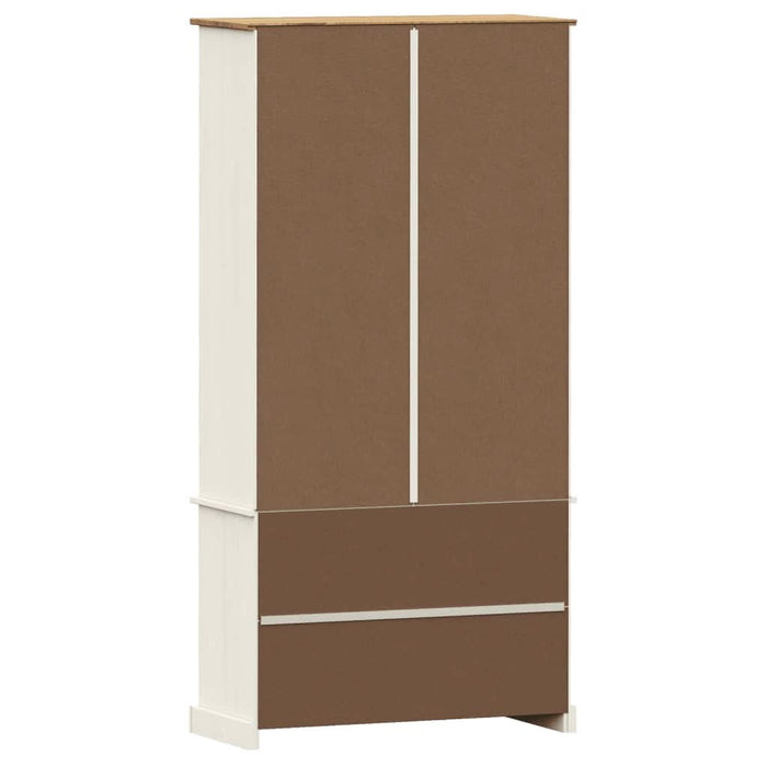 Vitrină de sticlă VIGO, alb, 85x35x170 cm, lemn masiv de pin - WALTI WALTI