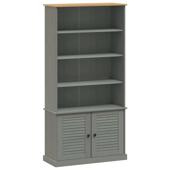 Bibliotecă „VIGO”, gri, 85x35x170 cm, lemn masiv de pin - WALTI WALTI