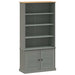 Bibliotecă „VIGO”, gri, 85x35x170 cm, lemn masiv de pin - WALTI WALTI