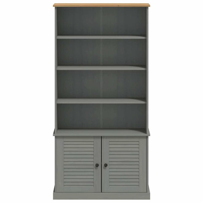 Bibliotecă „VIGO”, gri, 85x35x170 cm, lemn masiv de pin - WALTI WALTI