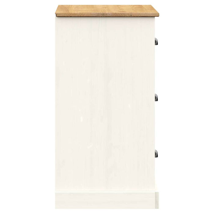 Servantă cu sertare VIGO, 78x40x75 cm, alb, lemn masiv de pin - WALTI WALTI