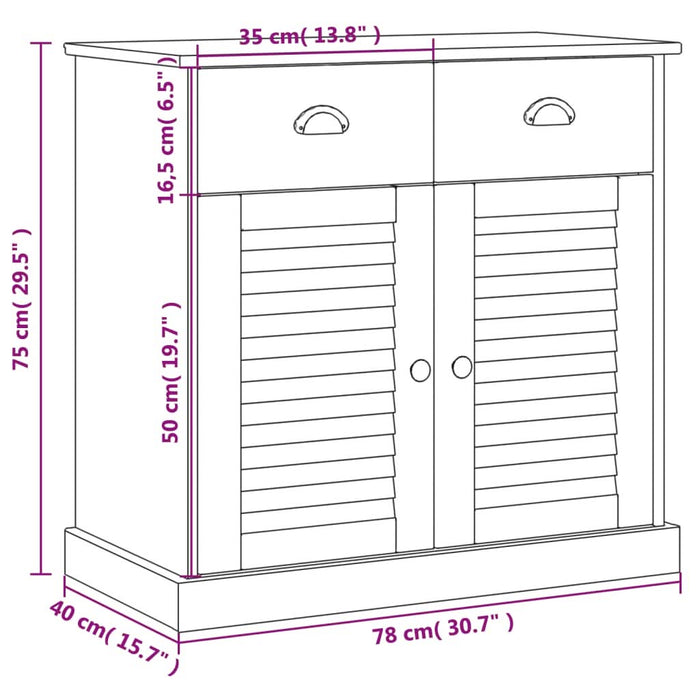 Servantă cu sertare „VIGO” 78x40x75 cm, lemn masiv de pin - WALTI WALTI