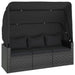 Set mobilier de grădină cu perne, 4 piese, negru, poliratan - WALTI WALTI