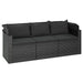 Set mobilier de grădină cu perne, 4 piese, negru, poliratan - WALTI WALTI