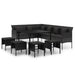 Set mobilier de grădină cu perne, 6 piese, negru, poliratan - WALTI WALTI