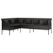 Set mobilier de grădină cu perne, 6 piese, negru, poliratan - WALTI WALTI