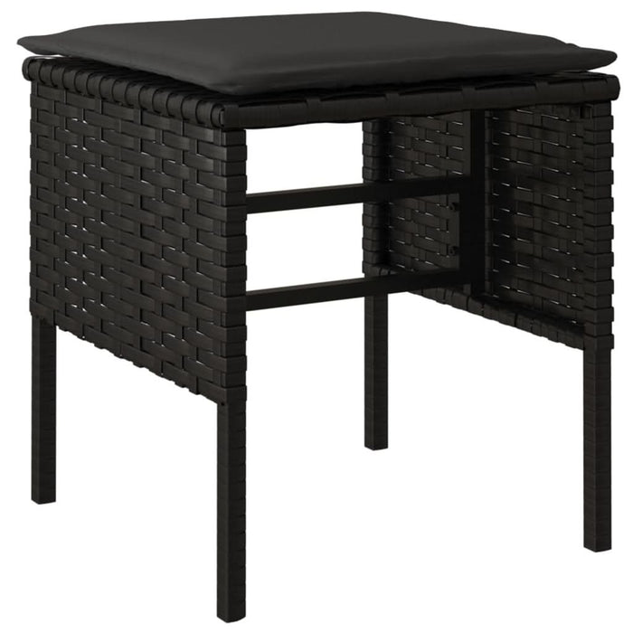 Set mobilier de grădină cu perne, 6 piese, negru, poliratan - WALTI WALTI
