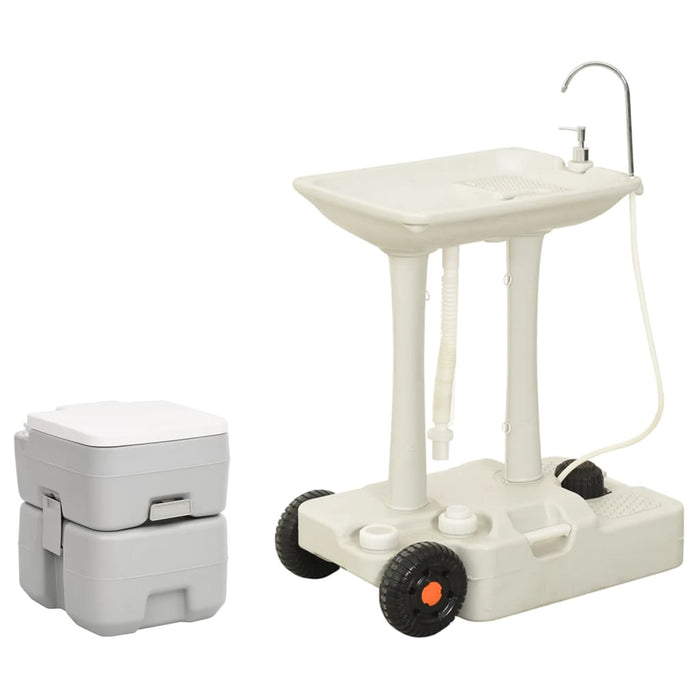 Set portabil cu toaletă și lavoar pentru camping WALTI