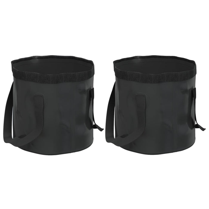 Găleți pliabile, 2 buc., negru, 30 L, PVC WALTI