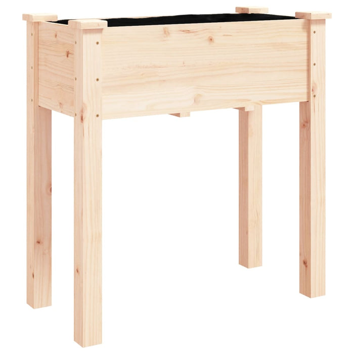 Jardinieră cu roți și căptușeală 71x37x80 cm lemn masiv de brad - WALTI WALTI