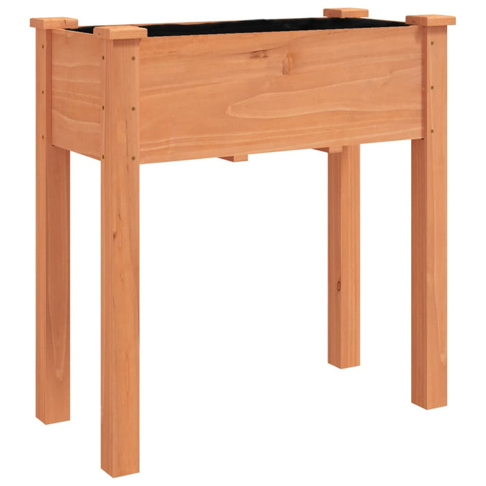 Jardinieră cu roți & căptușeală maro 71x37x76cm lemn masiv brad - WALTI WALTI