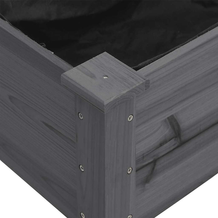 Jardinieră pe roți cu căptușeală gri 71x37x80cm lemn masiv brad - WALTI WALTI