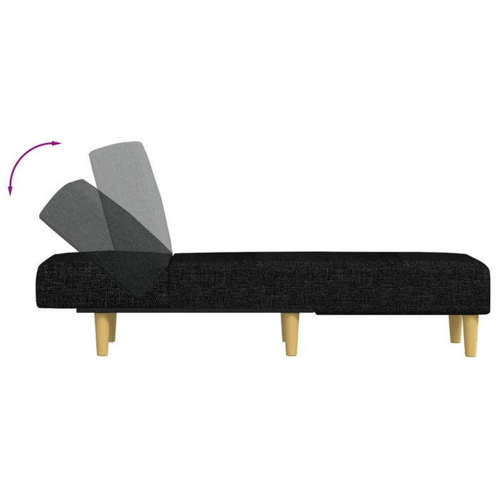 Șezlong, negru, material textil - WALTI WALTI
