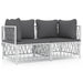 Set mobilier de grădină, 2 piese, cu perne, alb, oțel - WALTI WALTI