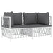 Set mobilier de grădină, 2 piese, cu perne, alb, oțel - WALTI WALTI