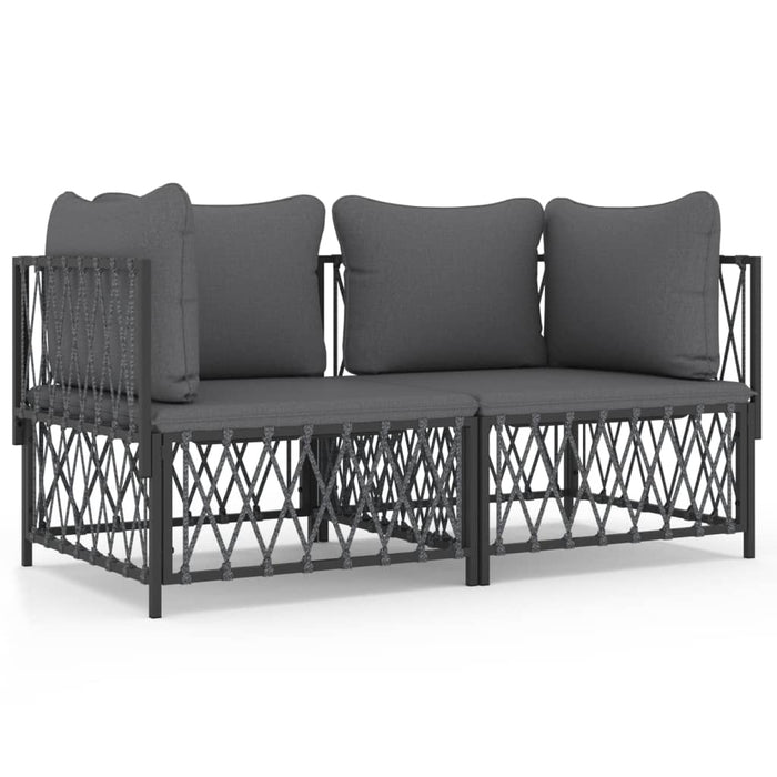 Set mobilier de grădină, antracit, 2 piese, oțel WALTI