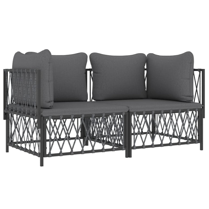 Set mobilier de grădină, antracit, 2 piese, oțel WALTI
