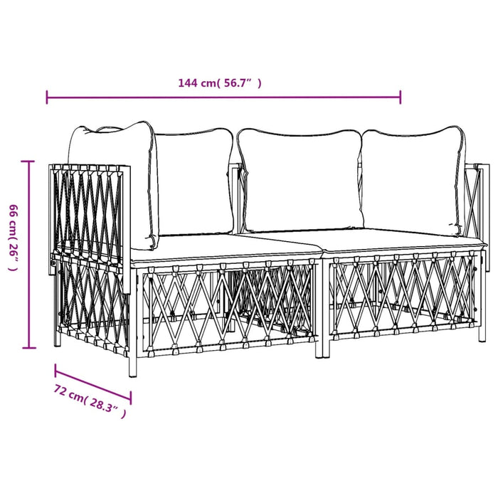 Set mobilier de grădină, antracit, 2 piese, oțel WALTI