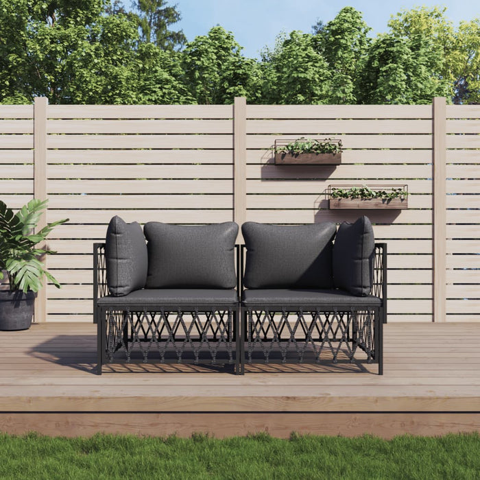 Set mobilier de grădină, antracit, 2 piese, oțel WALTI