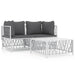 Set mobilier de grădină, 3 piese, cu perne, alb, oțel - WALTI WALTI