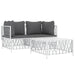 Set mobilier de grădină, 3 piese, cu perne, alb, oțel - WALTI WALTI