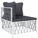 Set mobilier de grădină, 3 piese, cu perne, alb, oțel - WALTI WALTI