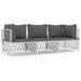 Set mobilier de grădină, 3 piese, cu perne, alb, oțel - WALTI WALTI
