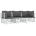 Set mobilier de grădină, 3 piese, cu perne, alb, oțel - WALTI WALTI