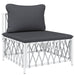 Set mobilier de grădină, 3 piese, cu perne, alb, oțel - WALTI WALTI