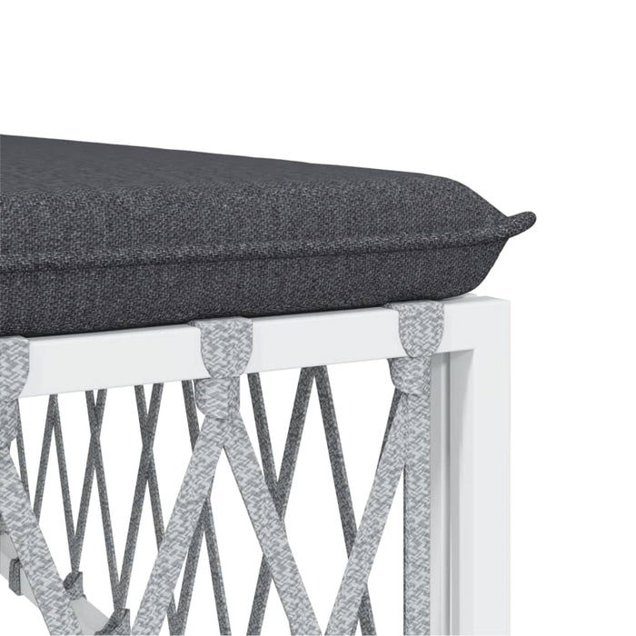 Set mobilier de grădină, 3 piese, cu perne, alb, oțel - WALTI WALTI