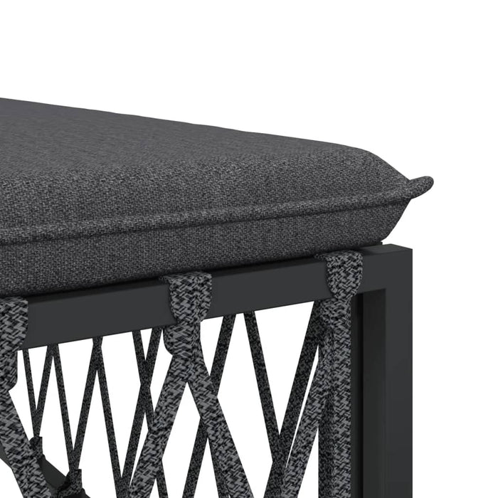 Set mobilier de grădină, cu perne, antracit, 4 piese, oțel WALTI