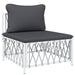 Set mobilier de grădină, 4 piese, cu perne, alb, oțel - WALTI WALTI
