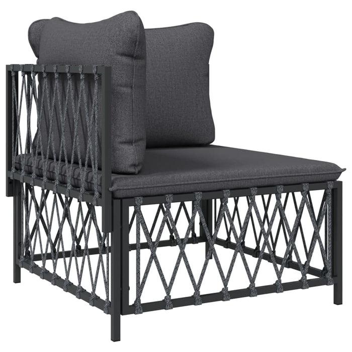 Set mobilier de grădină, cu perne, antracit, 4 piese, oțel WALTI