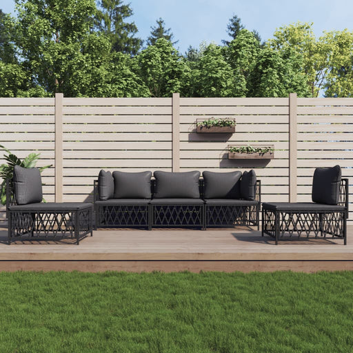 Set mobilier de grădină, 5 piese, cu perne, antracit, oțel - WALTI WALTI