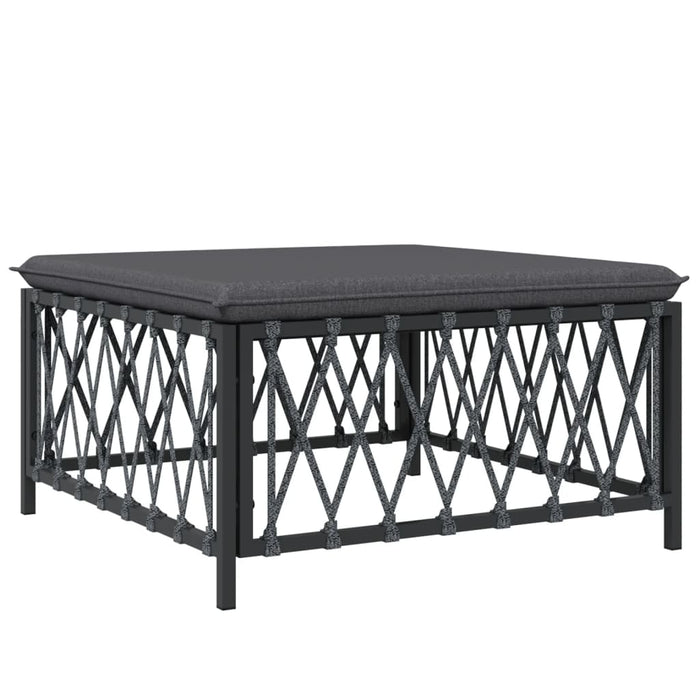 Set mobilier de grădină, cu perne, antracit, 4 piese, oțel WALTI