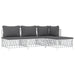 Set mobilier de grădină, 4 piese, cu perne, alb, oțel - WALTI WALTI