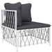 Set mobilier de grădină, 4 piese, cu perne, alb, oțel - WALTI WALTI