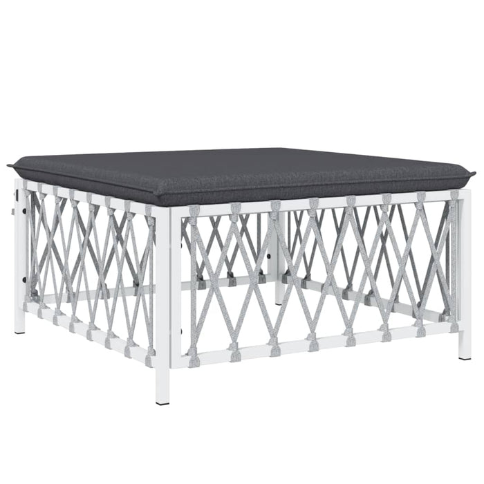 Set mobilier de grădină, 4 piese, cu perne, alb, oțel - WALTI WALTI