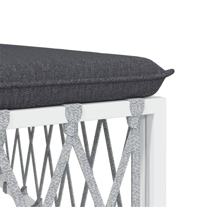 Set mobilier de grădină, 4 piese, cu perne, alb, oțel - WALTI WALTI