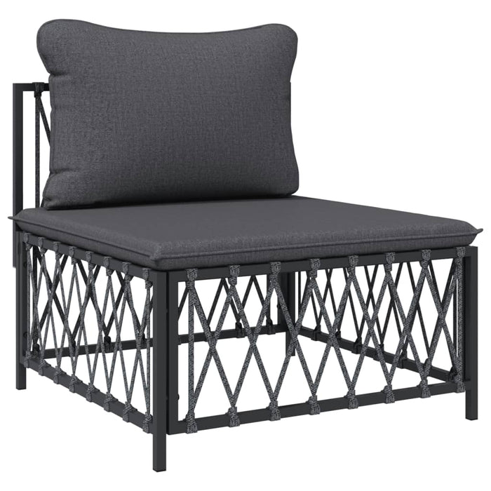 Set mobilier de grădină, cu perne, antracit, 4 piese, oțel WALTI