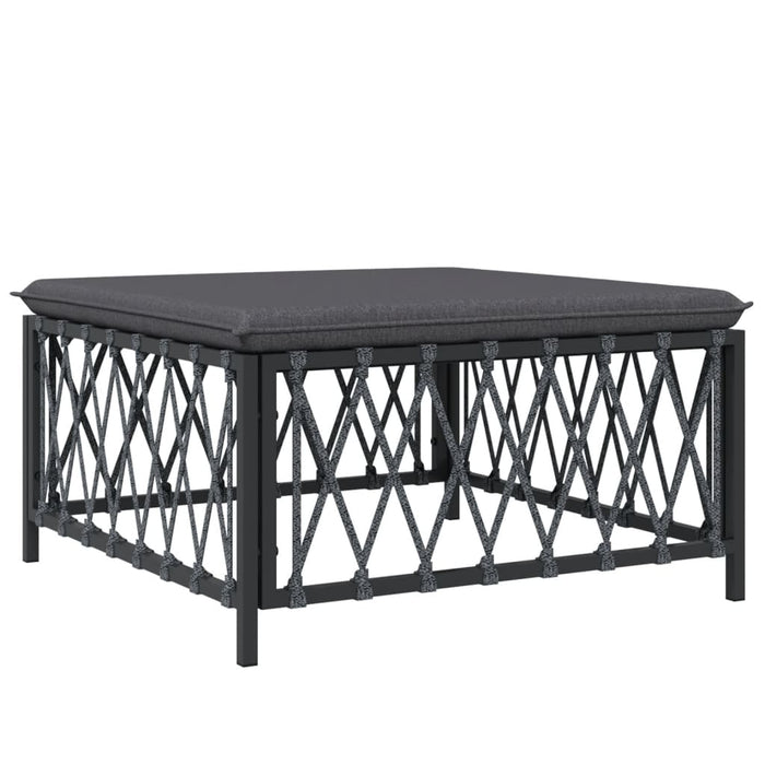 Set mobilier de grădină, 5 piese, cu perne, antracit, oțel WALTI